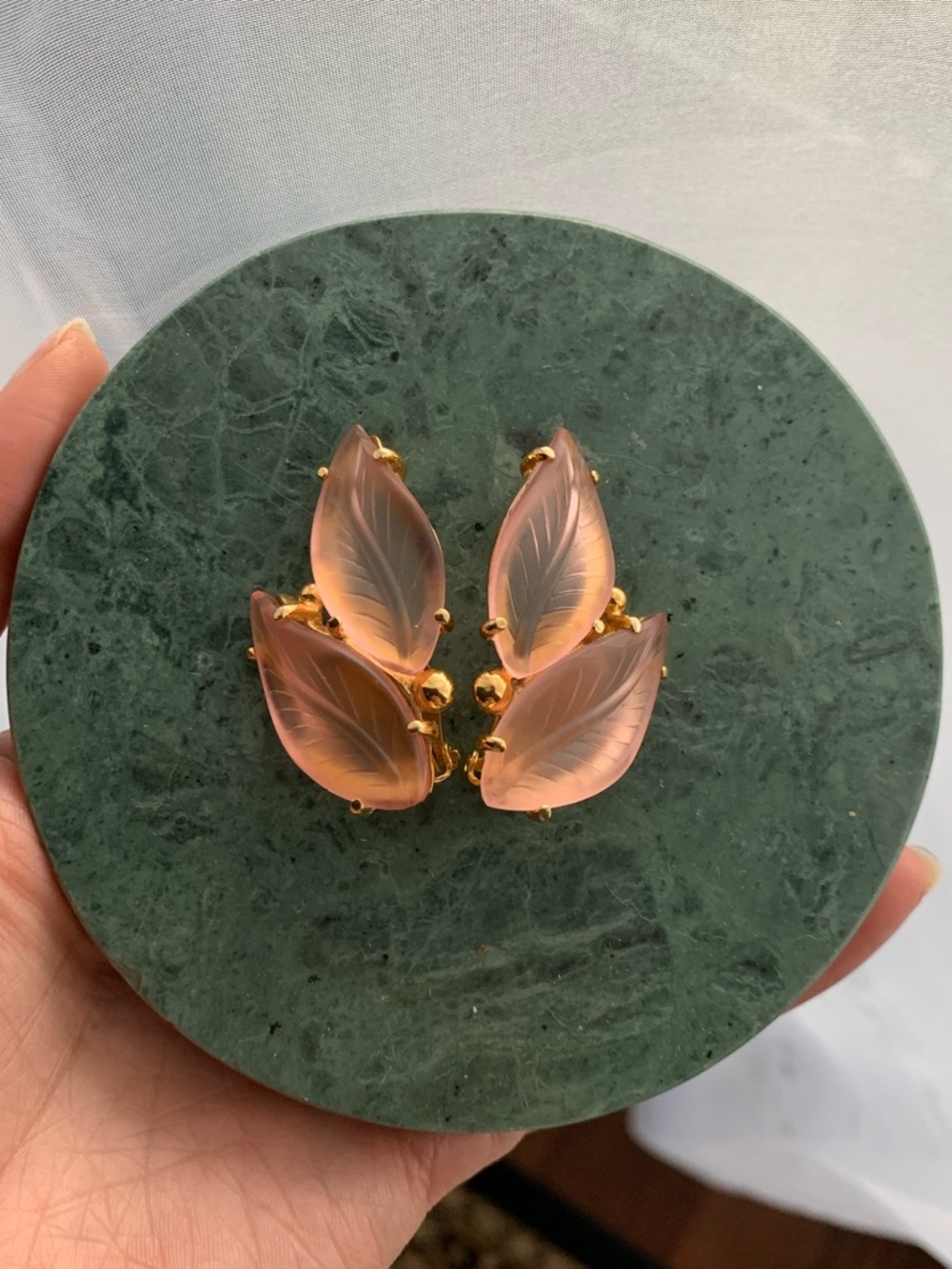 Vintage Schiaparelli Glass Clip-On Earrings